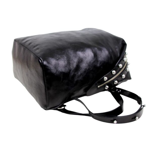 REBECCA MINKOFF BLACK GENUINE LEATHER BACKPACK CONVERTIBLE SHOULDER BAG PURSE - Picture 7 of 13